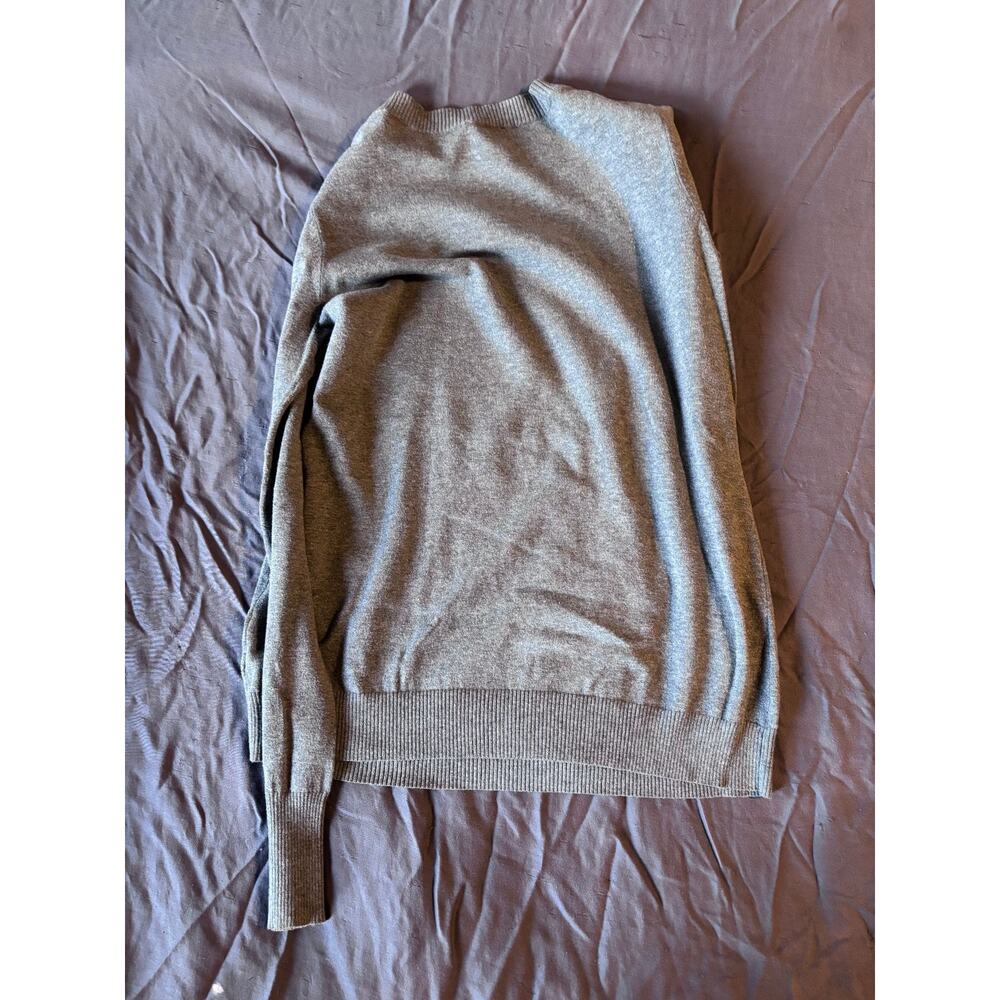 Express Sweater Womens S Gray Studded Embellished Crew Neck Long Sleeve Knit Top - Picture 3 of 3